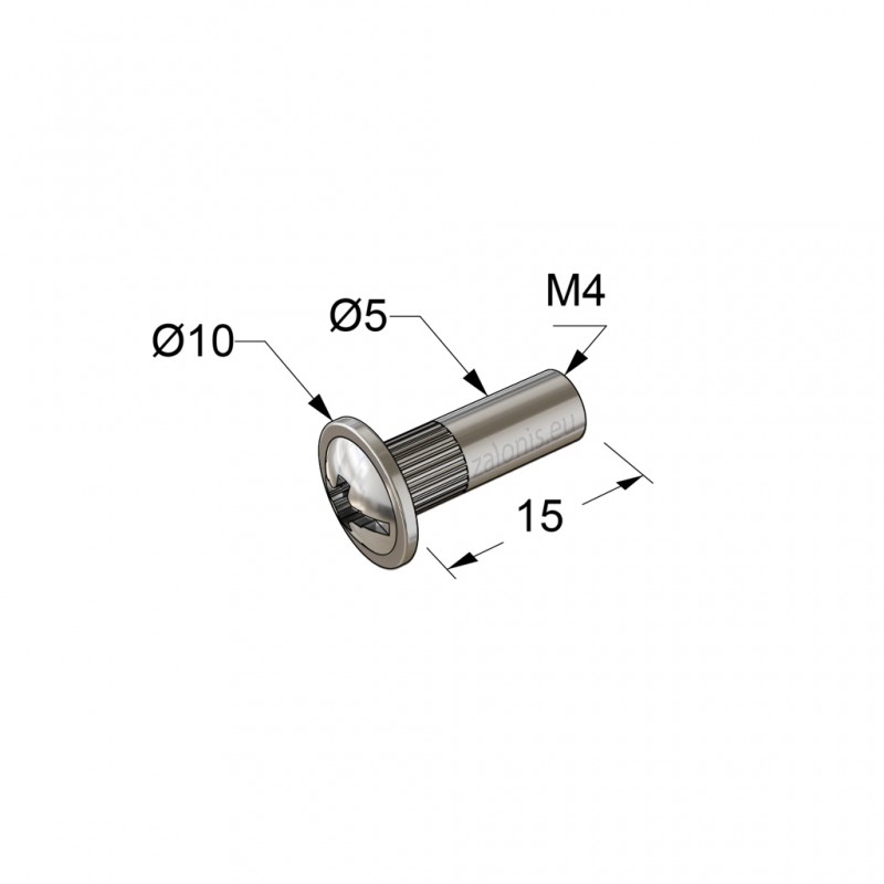 CONNECTOR JOINT, FEMALE SCREW M4 D.5x15mm